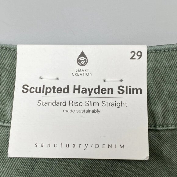 NEW SANCTUARY DENIM Women's Cargo Pants Green Size 29 Sculpted Hayden Slim Dark - Picture 3 of 12